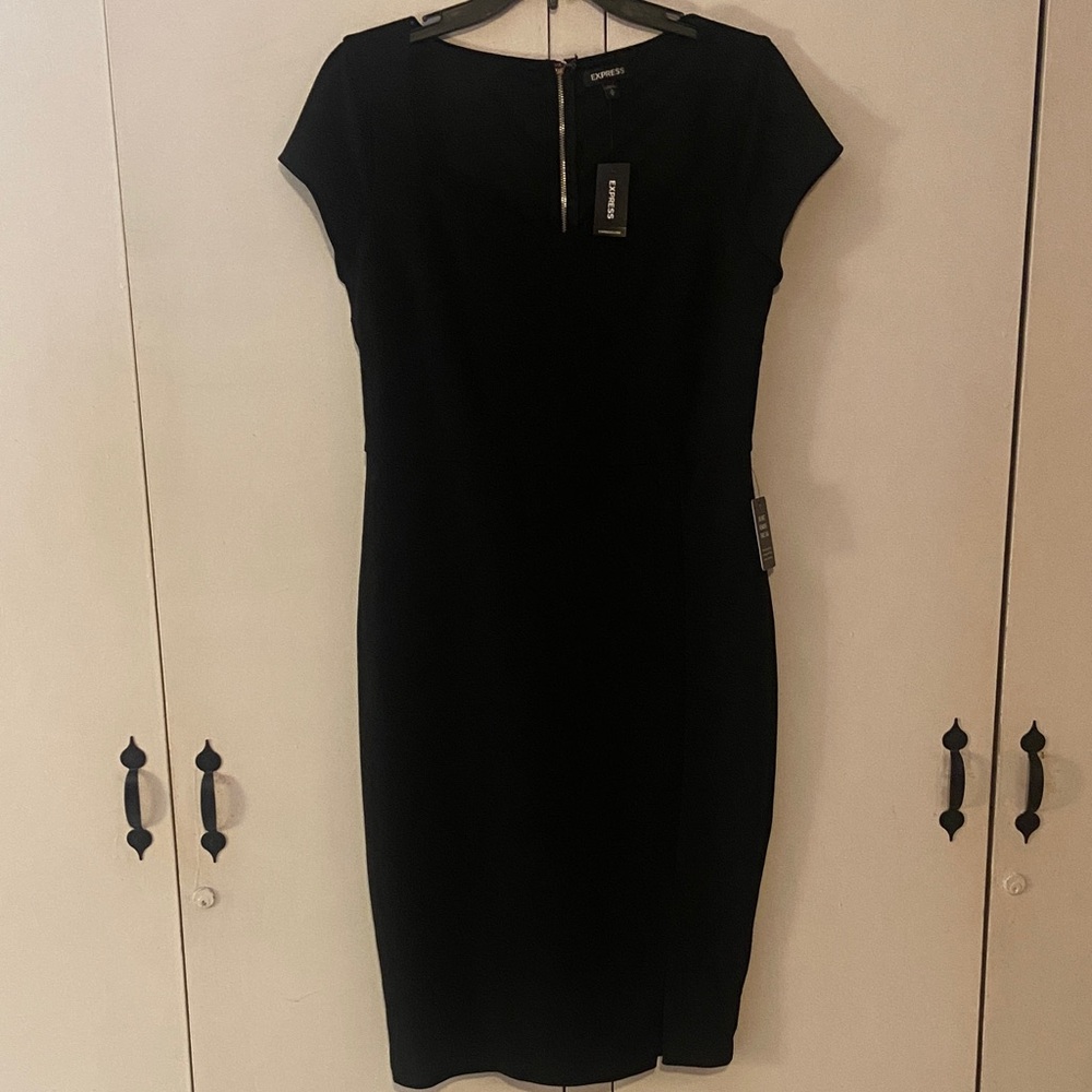 Express Elegant Black Midi Dress